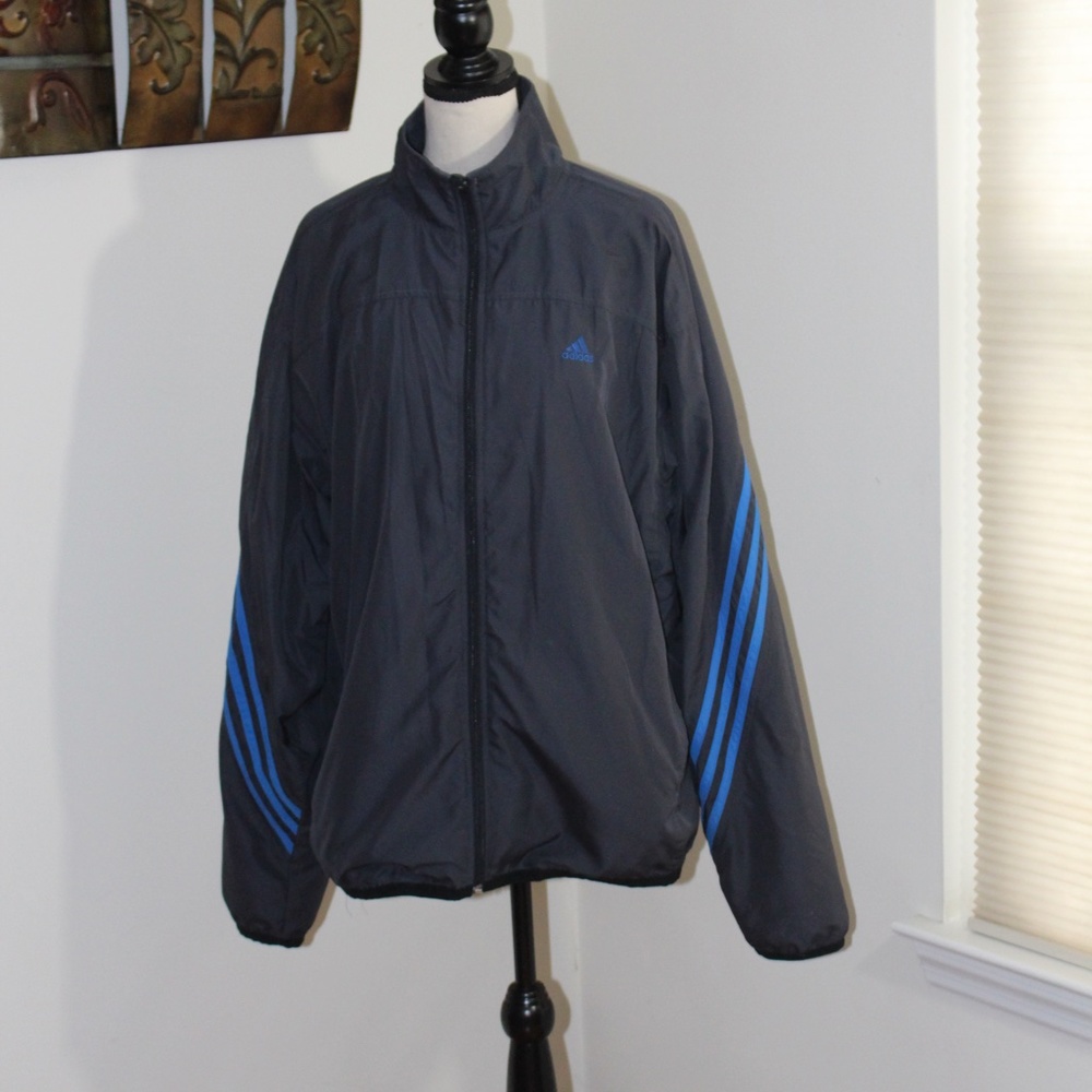 Adidas, zip up light weight jacket